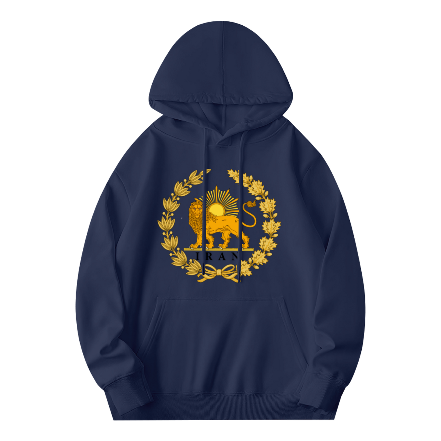 Persian Lion Sun Iran Heritage Emblem Hoodie, Unisex Cozy Cultural Sweatshirt