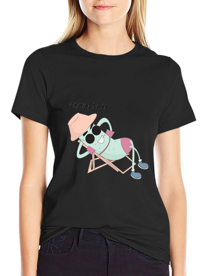 Chilling Socks Graphic Tee - Black Cotton Comfort