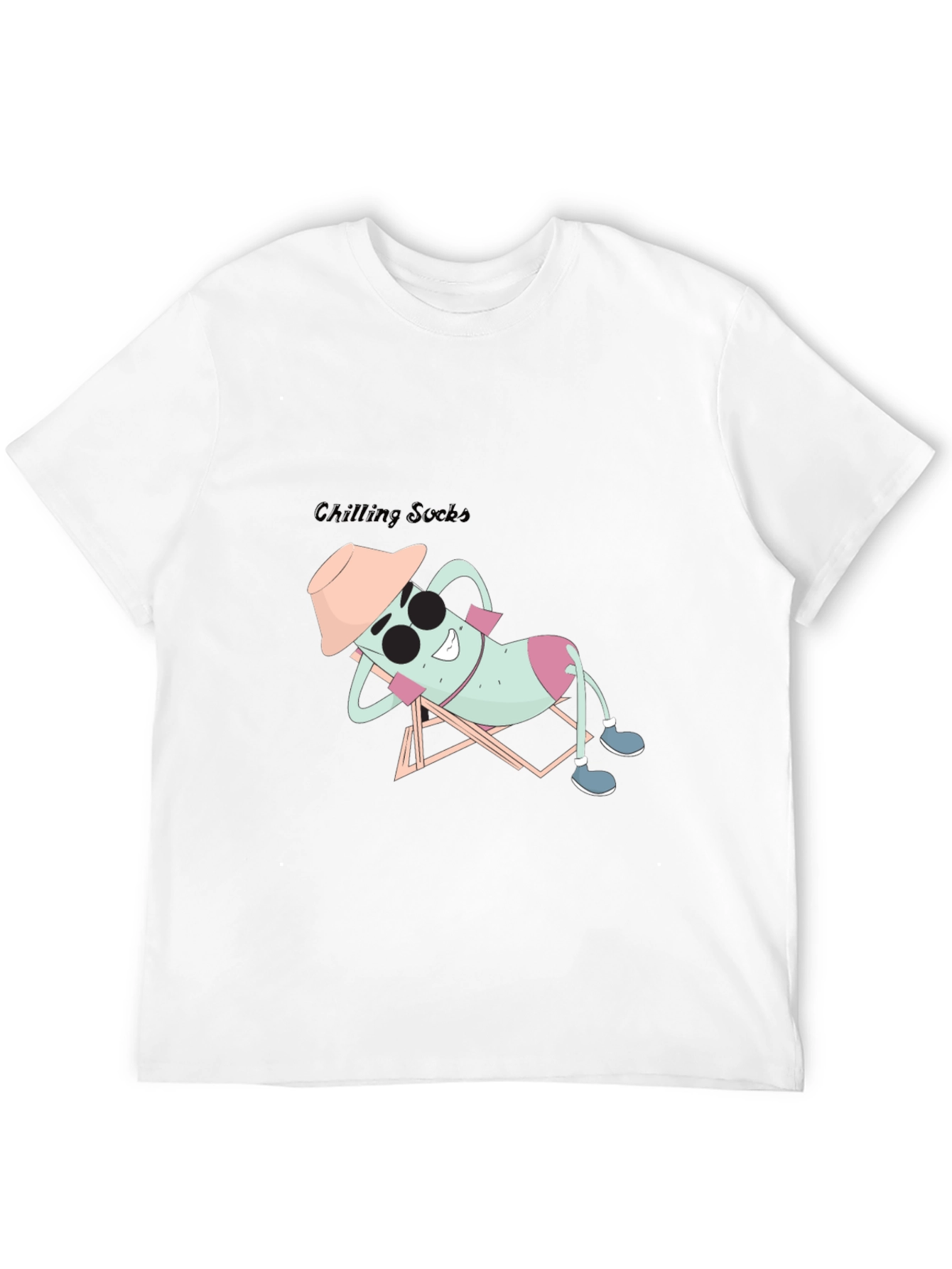 Chilling Socks Graphic Tee - Black Cotton Comfort
