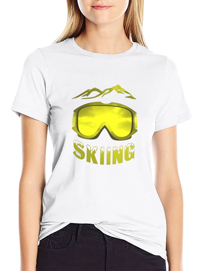 Skiing Graphic Tee - Mountain Goggles Design
