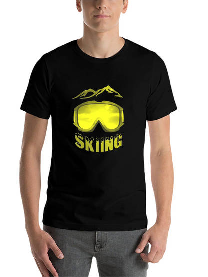 Skiing Graphic Tee - Mountain Goggles Design
