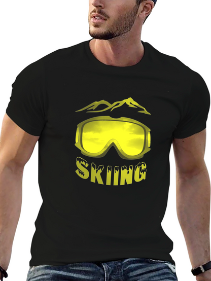 Skiing Graphic Tee - Mountain Goggles Design