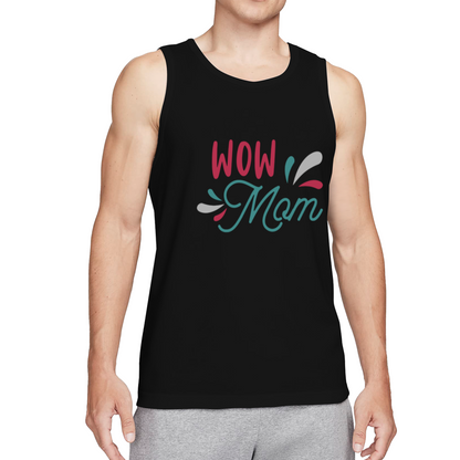 Wow Mom Cute Mother¡¯s Day Letter Print Men Tank Top