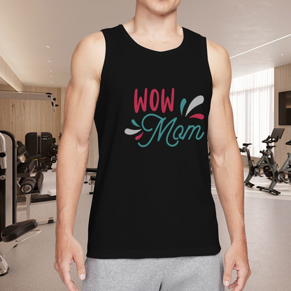 Wow Mom Cute Mother¡¯s Day Letter Print Men Tank Top