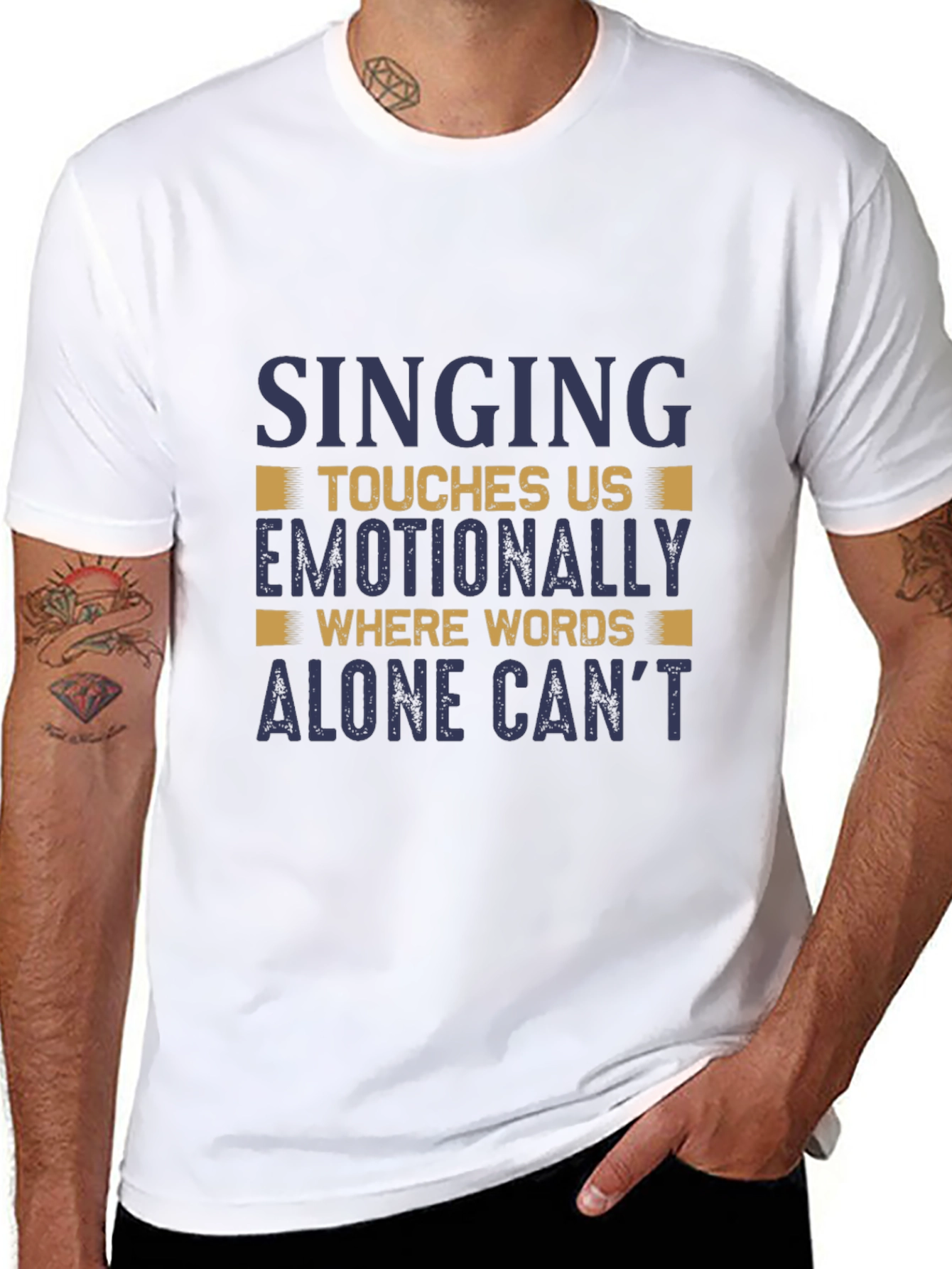 Singing Emotionally Touches Us Mens T-Shirt