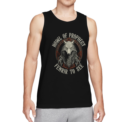 Howl of Prophecy Fenrir Norse Wolf Graphic Men Tank Top