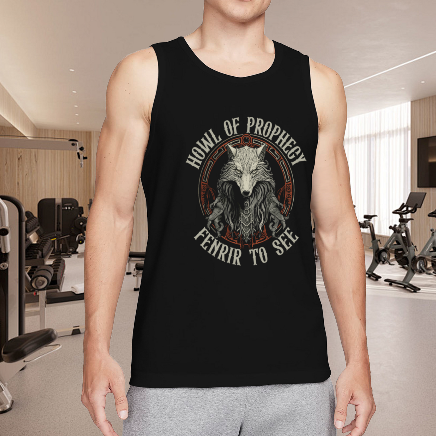 Howl of Prophecy Fenrir Norse Wolf Graphic Men Tank Top