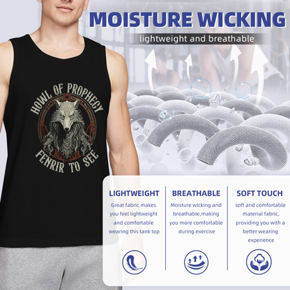 Howl of Prophecy Fenrir Norse Wolf Graphic Men Tank Top