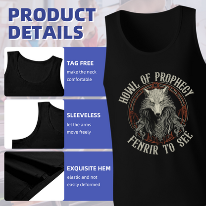 Howl of Prophecy Fenrir Norse Wolf Graphic Men Tank Top