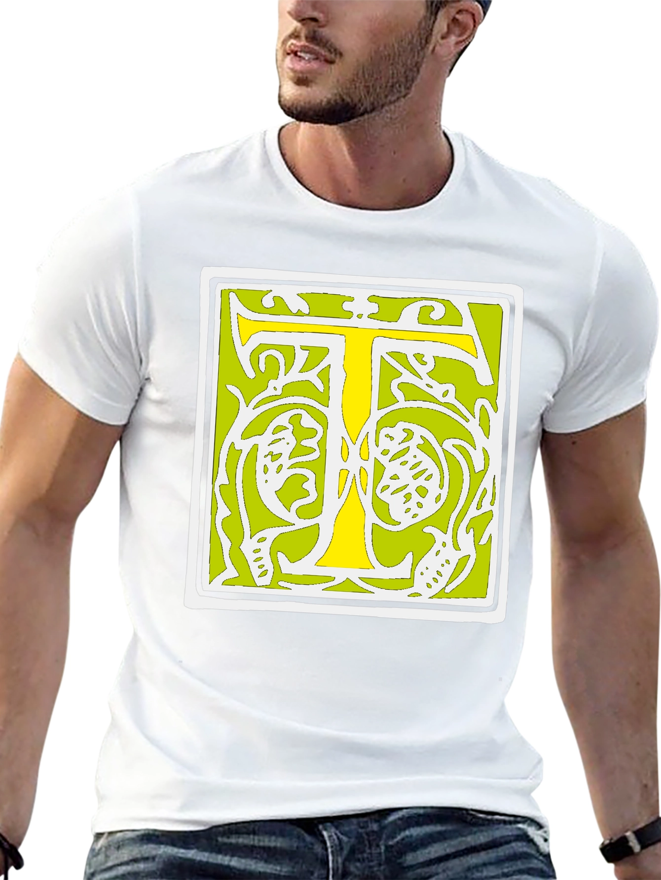 Initial T Graphic Tee - Black Cotton Blend