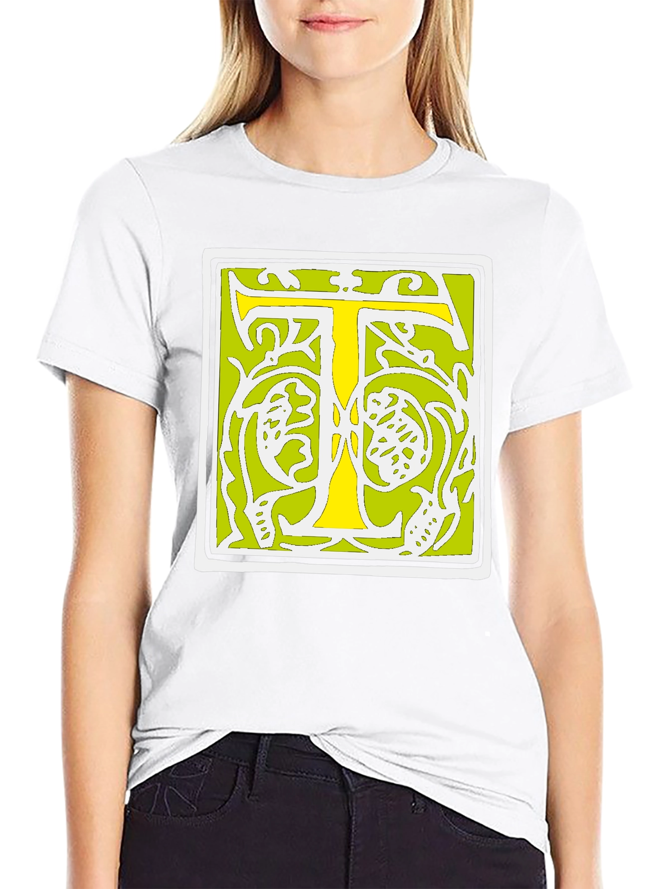 Initial T Graphic Tee - Black Cotton Blend