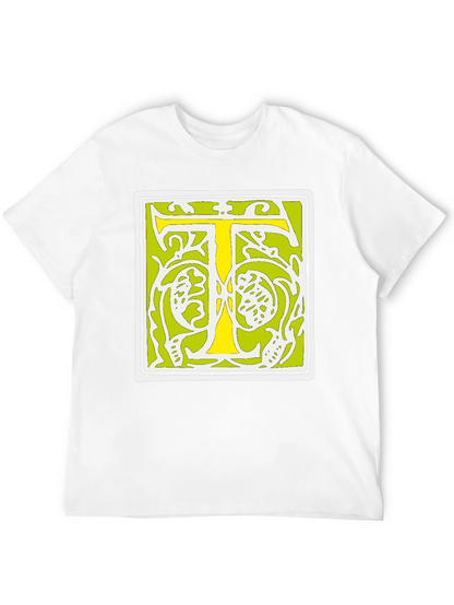 Initial T Graphic Tee - Black Cotton Blend