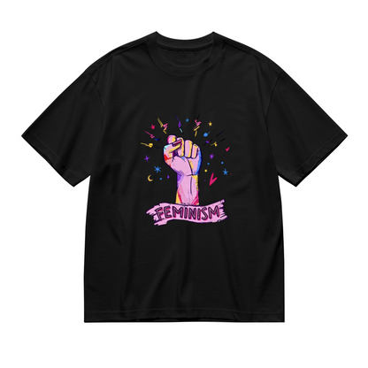 Colorful Raised Fist Feminism Empowerment Art Plus Size Women Printed T-Shirt