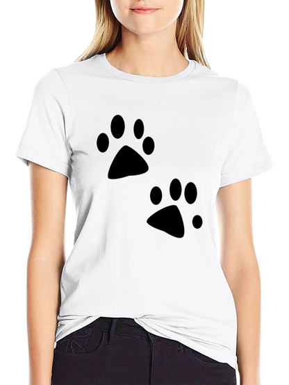Black Paw Print T-Shirt - Casual Style