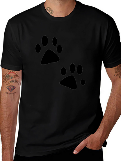 Black Paw Print T-Shirt - Casual Style