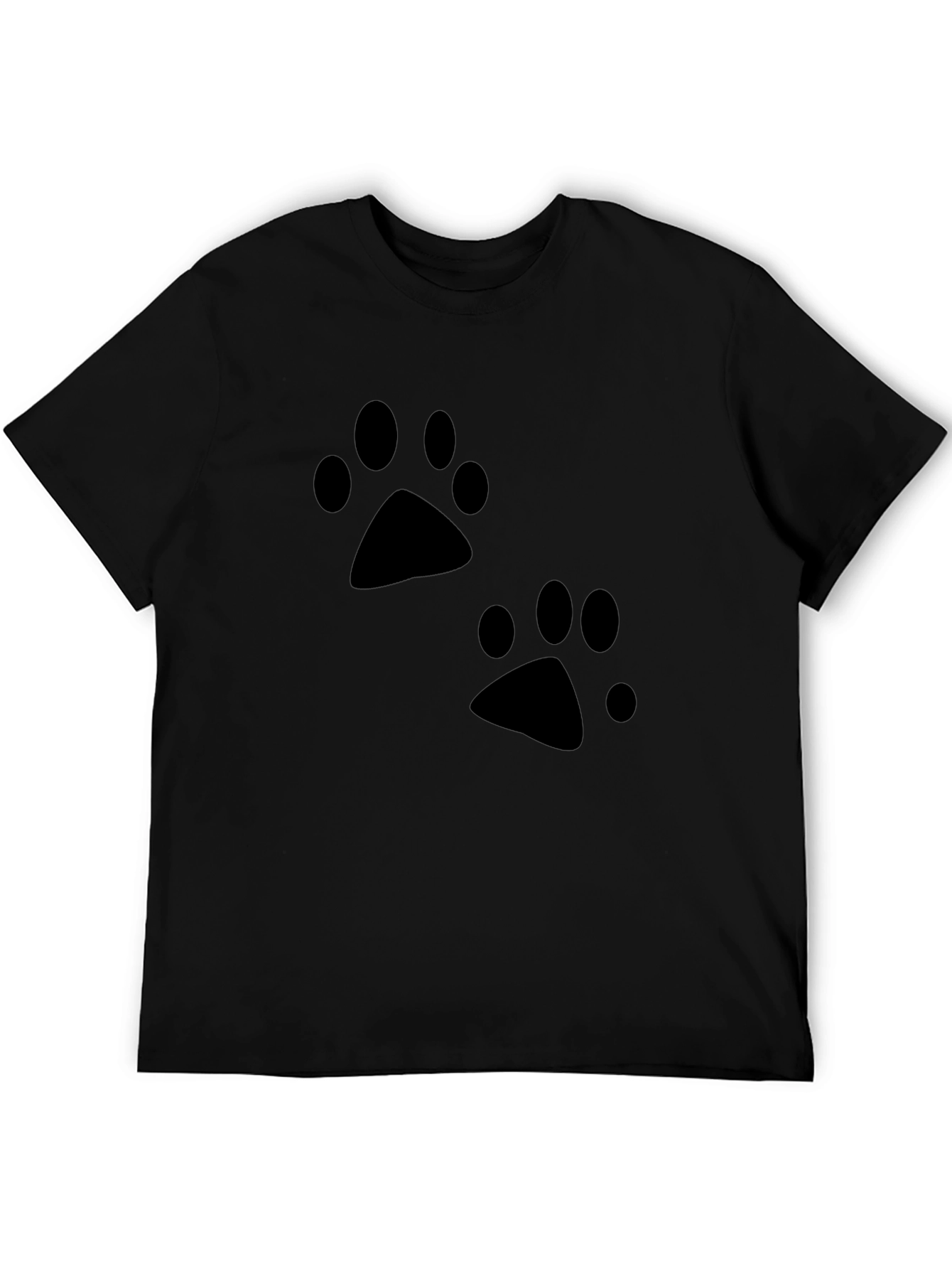 Black Paw Print T-Shirt - Casual Style