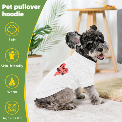 Watercolor Heart I Love You Mom & Dad Pet Sweater, Warm Family Puppy Top