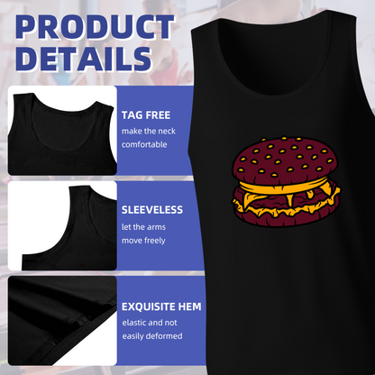 Classic Cheeseburger Food Lover Cartoon Tank Top