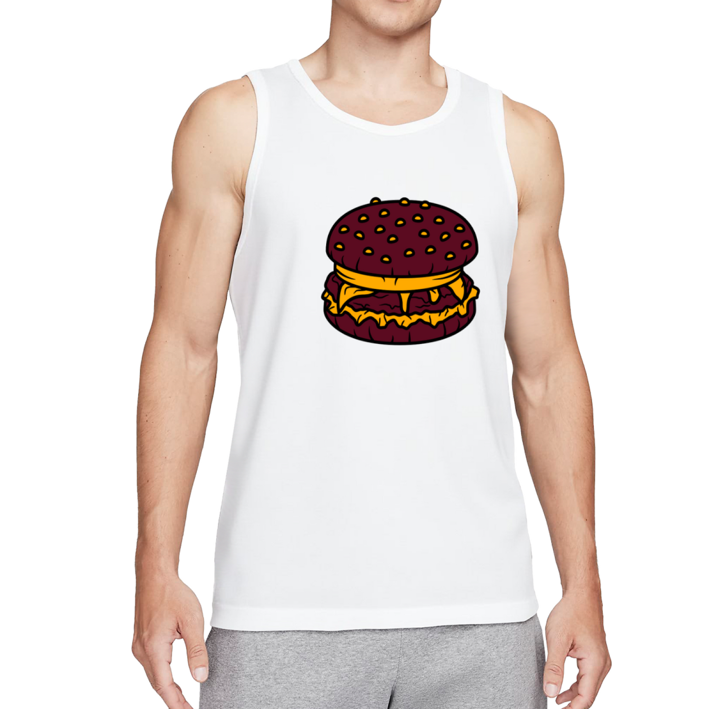 Classic Cheeseburger Food Lover Cartoon Tank Top
