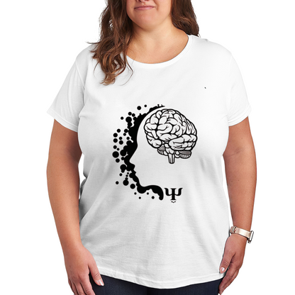 Brain Psychology Psi Symbol Mental Health Minimal Plus Size Women¡¯s Printed T-Shirt