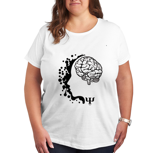 Brain Psychology Psi Symbol Mental Health Minimal Plus Size Women¡¯s Printed T-Shirt