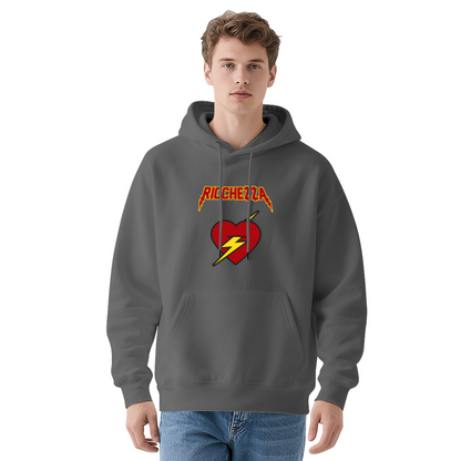 Retro Ricchezza Lightning Heart White Hoodie, Unisex Soft Y2K Style Hooded Top