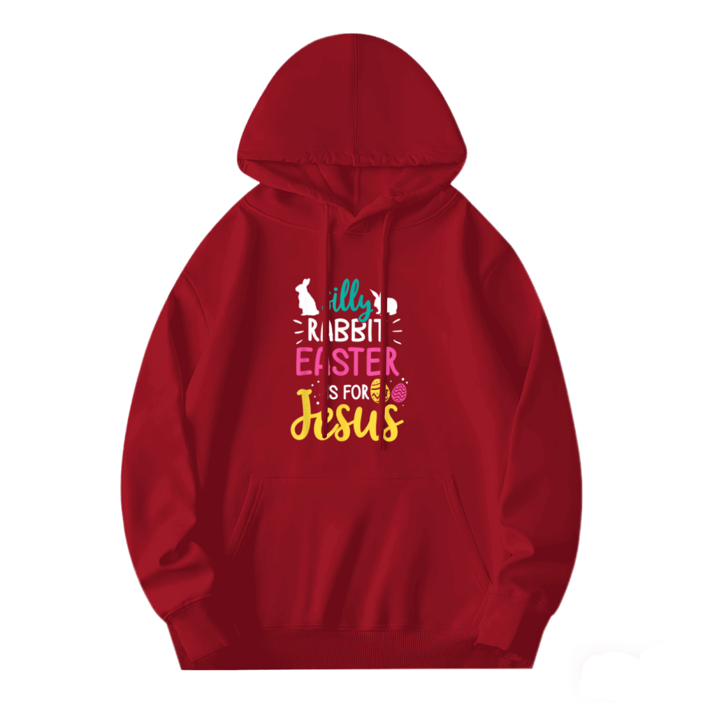 Silly Rabbit Easter Is For Jesus Red Hoodie, Unisex Religious Easter Comfort Top
