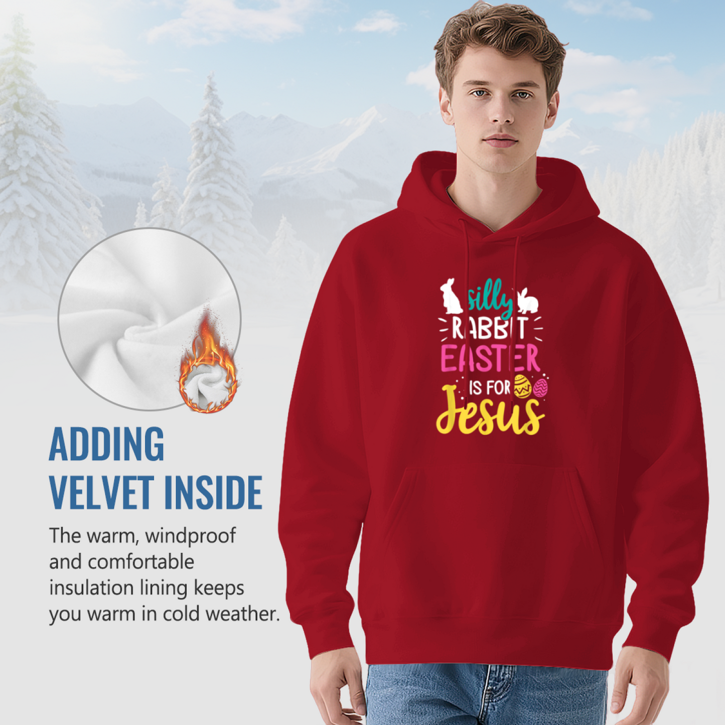 Silly Rabbit Easter Is For Jesus Red Hoodie, Unisex Religious Easter Comfort Top