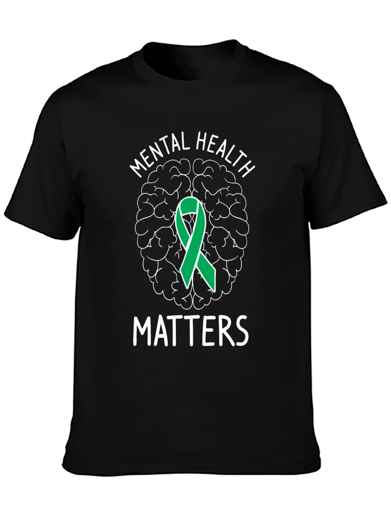 Mental Health Matters T-Shirt Brain Ribbon Support