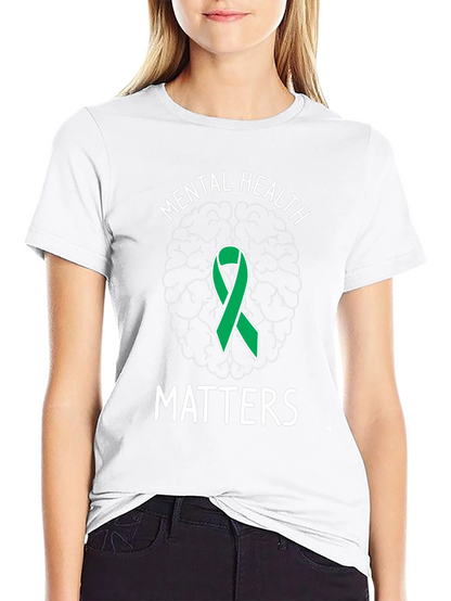 Mental Health Matters T-Shirt Brain Ribbon Support
