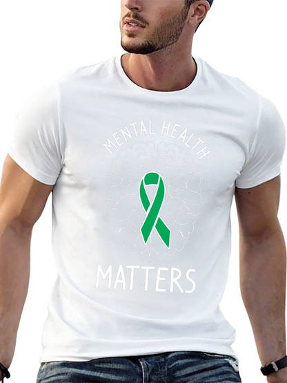 Mental Health Matters T-Shirt Brain Ribbon Support