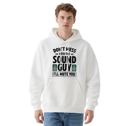 Funny Don¡¯t Mess With The Sound Guy Speaker White Hoodie, Cozy Music Staff Top