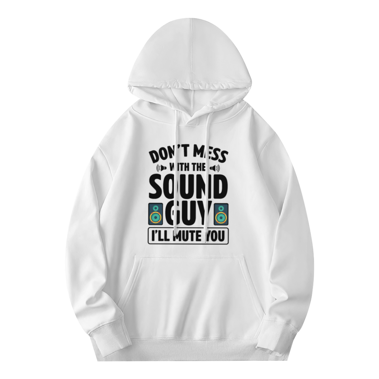 Funny Don¡¯t Mess With The Sound Guy Speaker White Hoodie, Cozy Music Staff Top