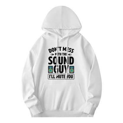 Funny Don¡¯t Mess With The Sound Guy Speaker White Hoodie, Cozy Music Staff Top