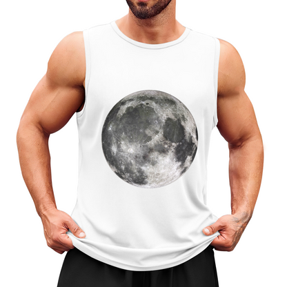 Hyper Realistic Full Moon Night Sky Simple Men Tank