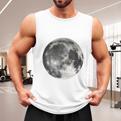Hyper Realistic Full Moon Night Sky Simple Men Tank
