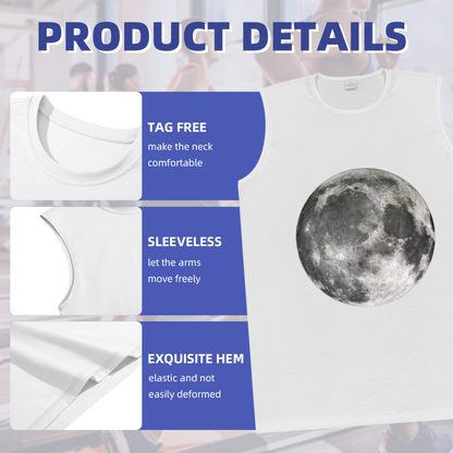 Hyper Realistic Full Moon Night Sky Simple Men Tank