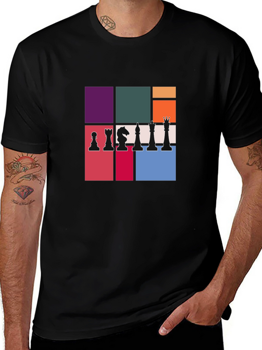Chess Piece Block Graphic T-Shirt