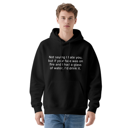 Sarcastic Rude Quote Red Hoodie, Men Funny Statement Cozy Street Top