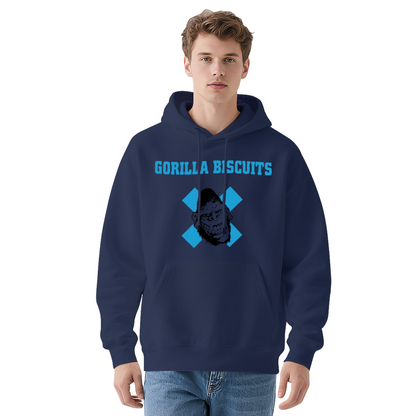 Gorilla Biscuits Retro White Graphic Hoodie, Unisex Punk Style Comfort Pullover