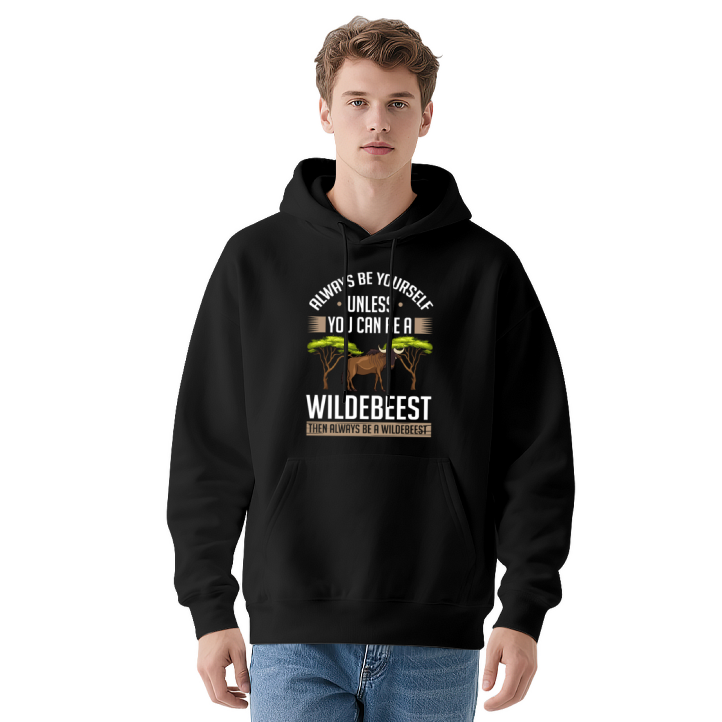 Funny Wildebeest Quote Animal Unisex Hoodie, Lightweight Cozy Top
