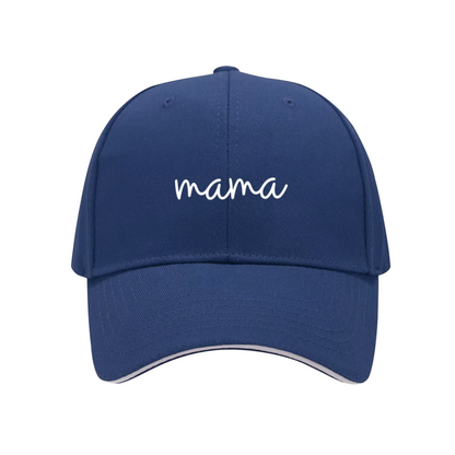 Cursive Handwritten mama Red Sandwich Baseball Cap, Soft Mom Daily Sun Hat