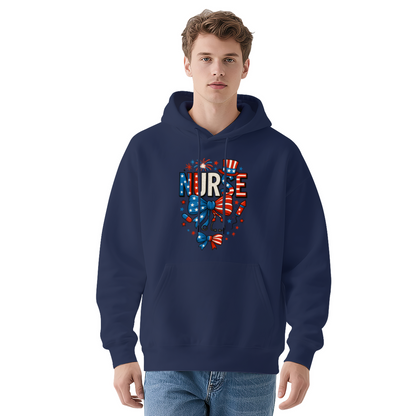 American Flag Nurse Cute White Hoodie, Soft Comfort Medical Gift Top