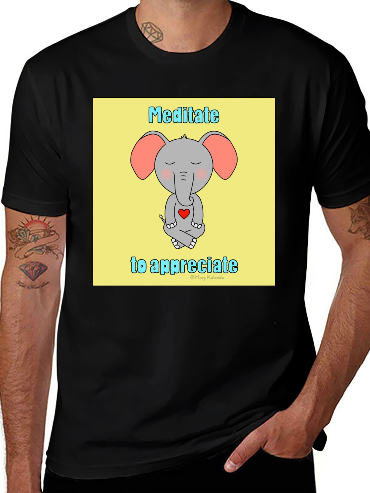 Meditate to Appreciate Elephant T-Shirt