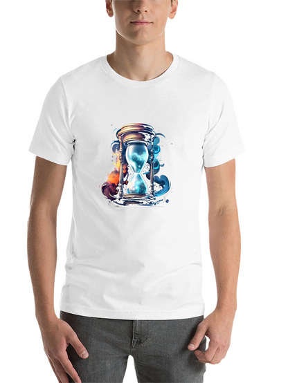 Mens Black T-Shirt with Hourglass Graphic Design