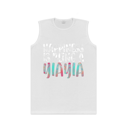 Happiness Is Being A Yiayia Colorful Letter Sleeveless Shirt