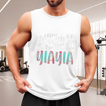 Happiness Is Being A Yiayia Colorful Letter Sleeveless Shirt