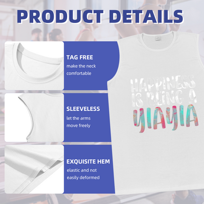 Happiness Is Being A Yiayia Colorful Letter Sleeveless Shirt