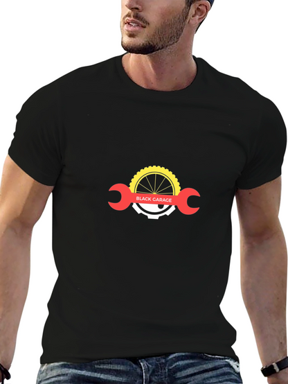 Black Garage Bike Mechanic T-Shirt