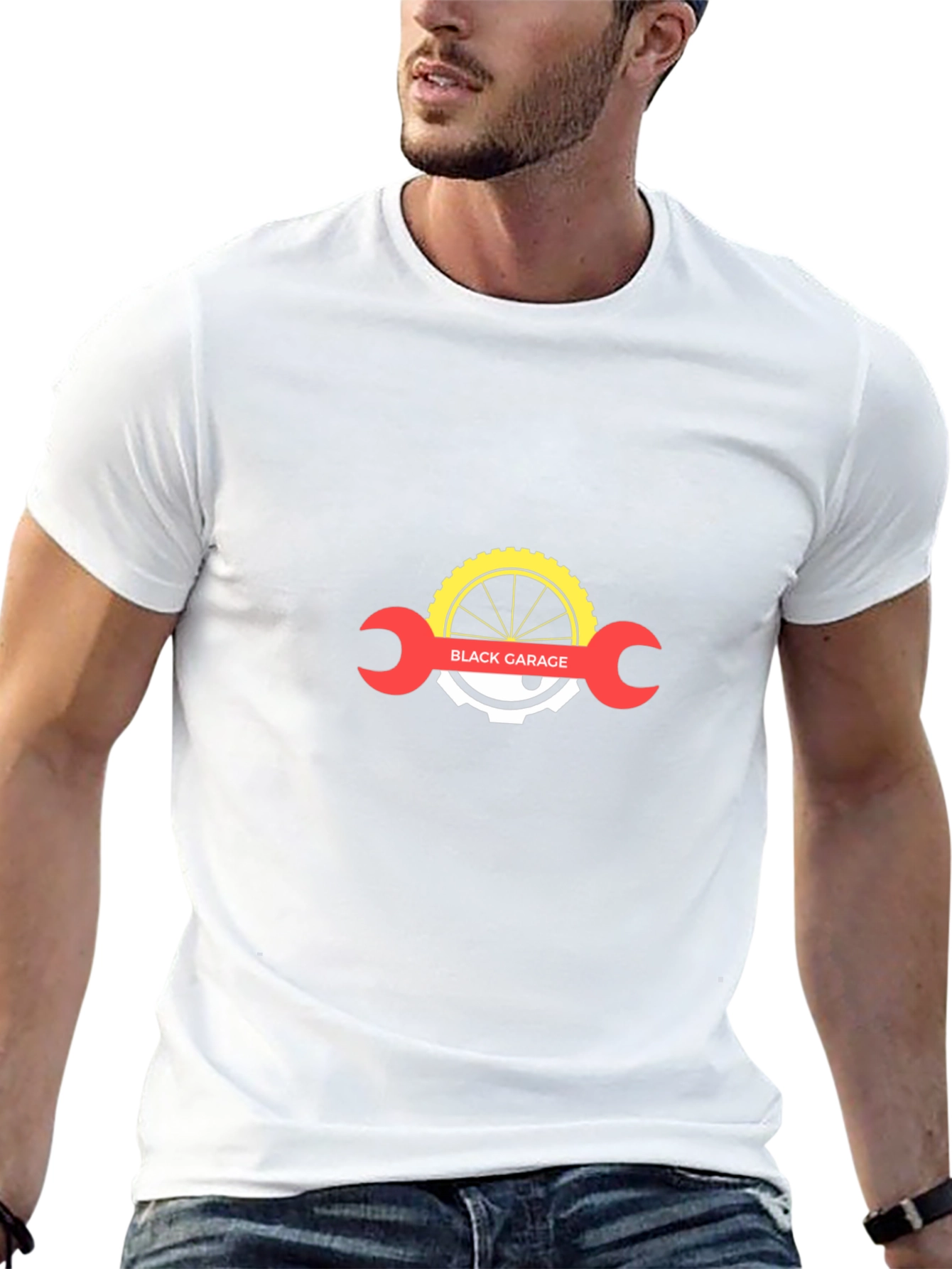 Black Garage Bike Mechanic T-Shirt